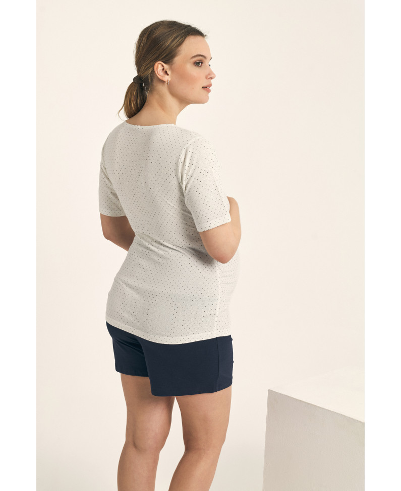 PIJAMA MATERNAL PANTALÓN CORTO CON CAMISETA MANGA CORTA MODAL/ALGODÓN. PRÁCTICO SISTEMA DE APERTURA PARA FACILITAR LA LACTANCIA