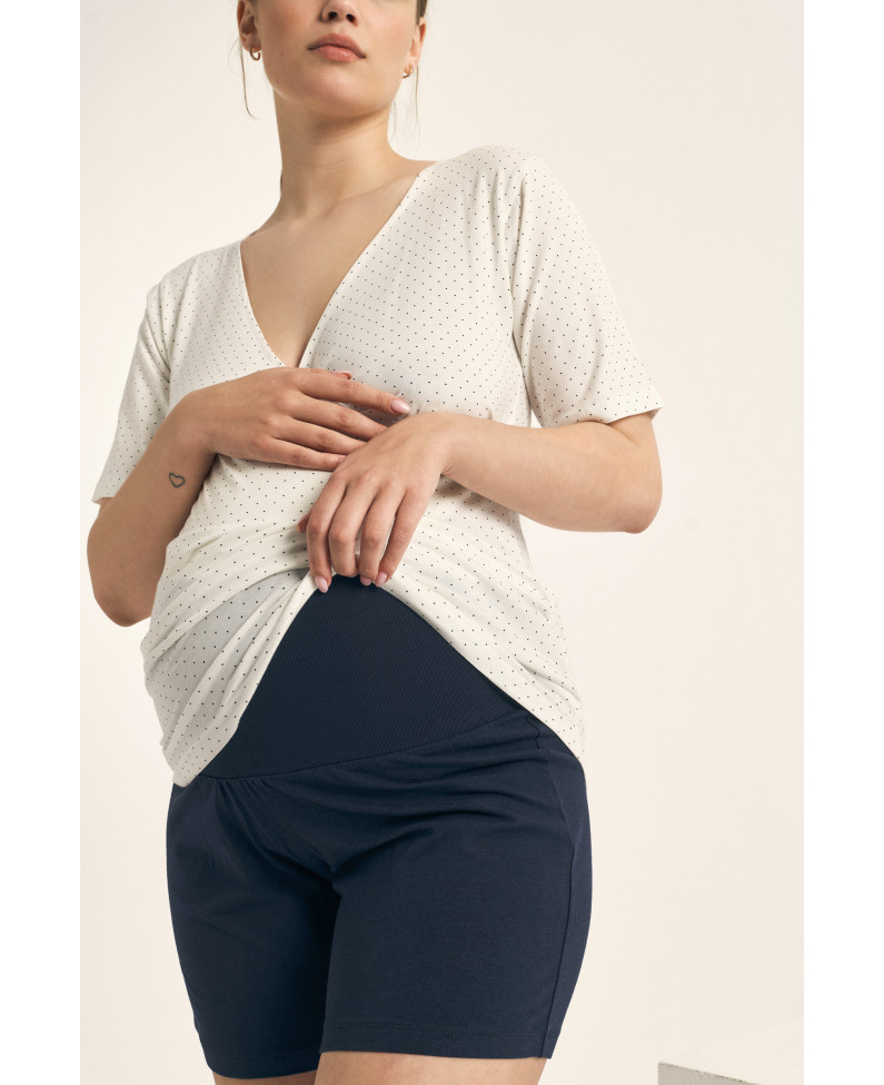 PIJAMA MATERNAL PANTALÓN CORTO CON CAMISETA MANGA CORTA MODAL/ALGODÓN. PRÁCTICO SISTEMA DE APERTURA PARA FACILITAR LA LACTANCIA