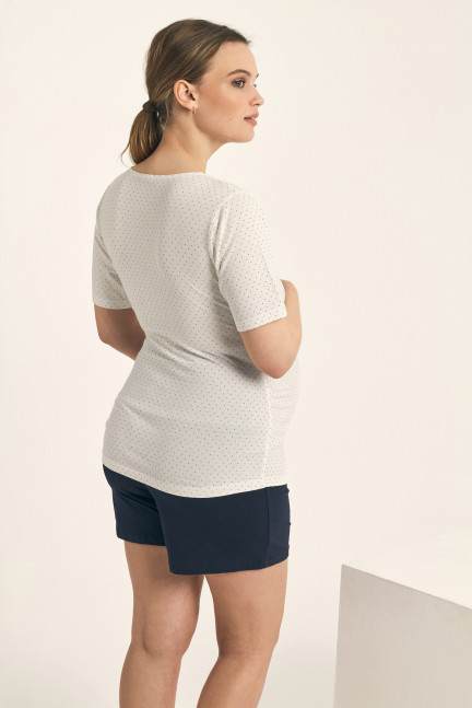 PIJAMA MATERNAL PANTALÓN CORTO CON CAMISETA MANGA CORTA MODAL/ALGODÓN. PRÁCTICO SISTEMA DE APERTURA PARA FACILITAR LA LACTANCIA