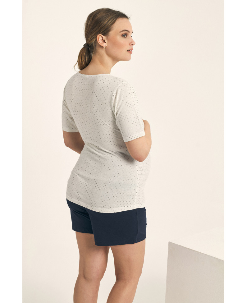 PIJAMA MATERNAL PANTALÓN CORTO CON CAMISETA MANGA CORTA MODAL/ALGODÓN. PRÁCTICO SISTEMA DE APERTURA PARA FACILITAR LA LACTANCIA