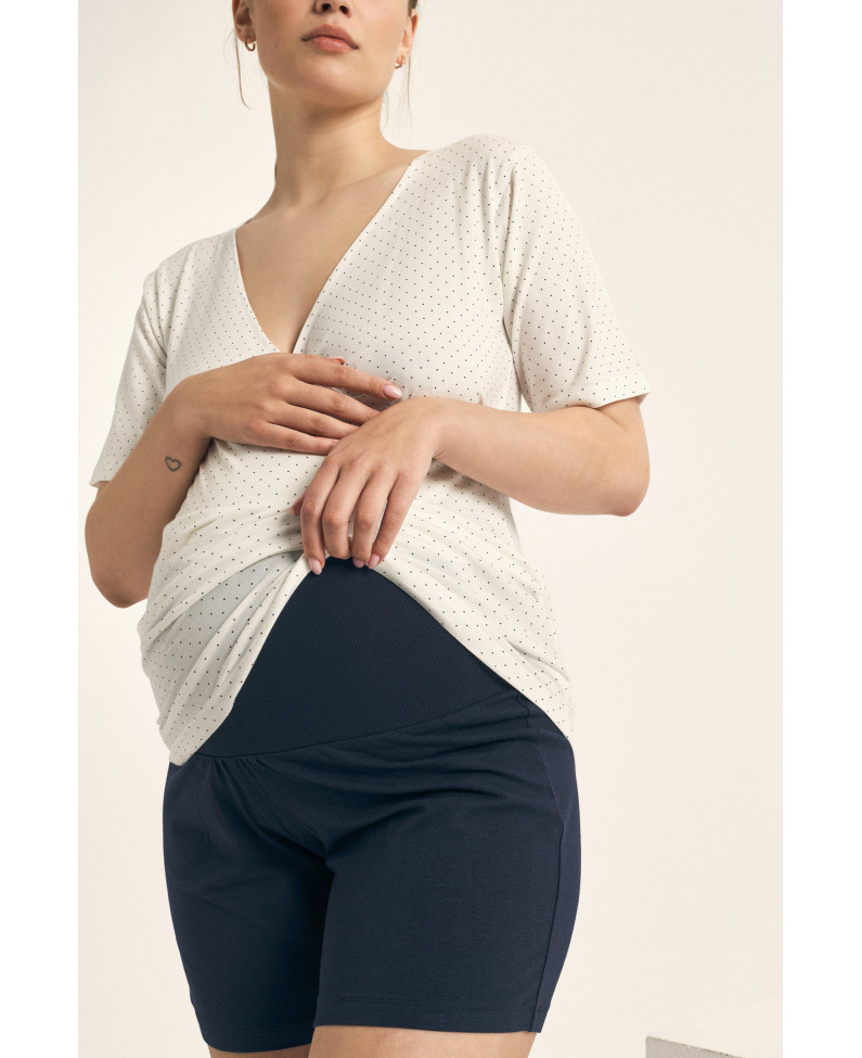 PIJAMA MATERNAL PANTALÓN CORTO CON CAMISETA MANGA CORTA MODAL/ALGODÓN. PRÁCTICO SISTEMA DE APERTURA PARA FACILITAR LA LACTANCIA